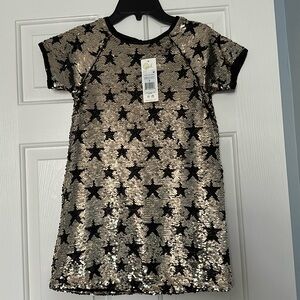 Girls Gold/Black sequined dress, size 8